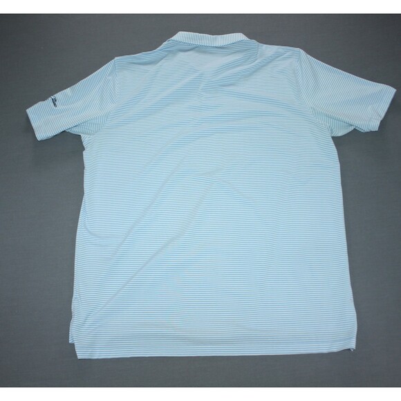 Peter Millar Polo Golf Shirt Striped Summer Comfort Blue Striped LOGO Stretch XL - Picture 3 of 11